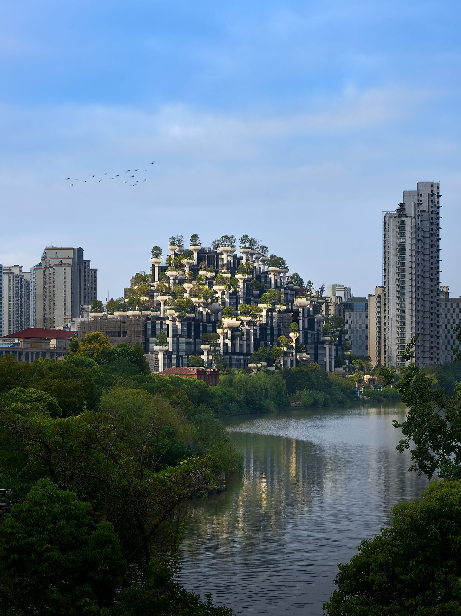 Dachbegrünung Dachgarten Pflanzen Dach 1000 Trees Heatherwick Studio