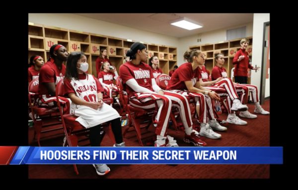 The Hoosier team sits in the locker room alongside their secret weapon